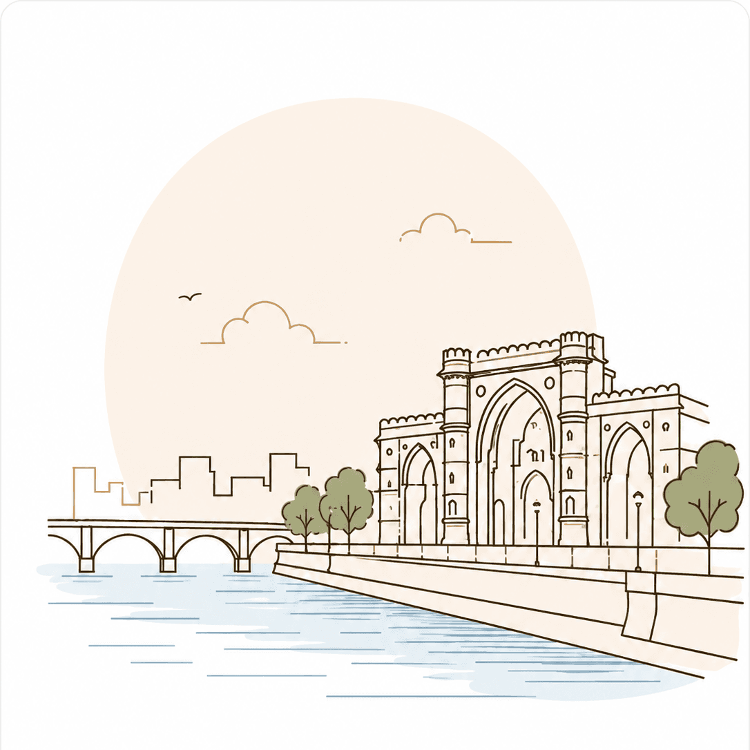 Ahmedabad, India office illustration
