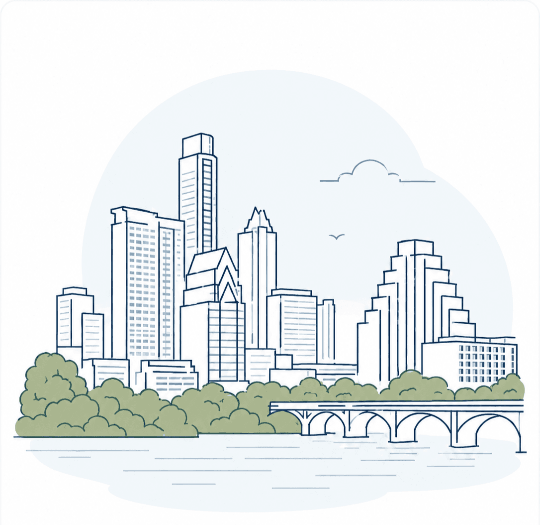Austin, Texas, USA office illustration